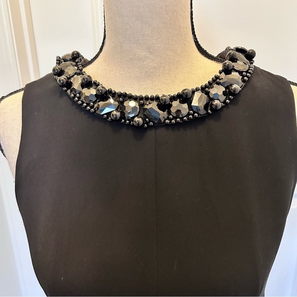 Talbots Black Sleeveless Dress with Removable Jeweled Collar Size 6 Petite - Picture 6 of 6